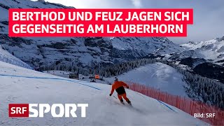 Berthod jagt am Lauberhorn Feuz  oder umgekehrt 😅  SRF Sport [upl. by Novello]