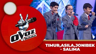 Ovoz Bolalar  JONIBEK  TIMUR  ASILA  SALIMA DJ PILLIGRIM TheVoiceofUzbekistan [upl. by Tare151]