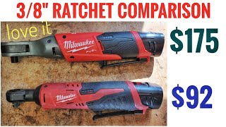 Milwaukee M12 Fuel 38quot Cordless Ratchet Comparison 2457 VS 2557 [upl. by Nuahsak]