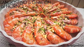 LANGOSTINOS AL HORNO 🦐 Cómo hacer langostinos al horno fácil [upl. by Aihsetan]