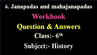 6 Janapadas and mahajanapadas  workbook questions and answers  Std 6 History  Maharashtra board [upl. by Haswell115]