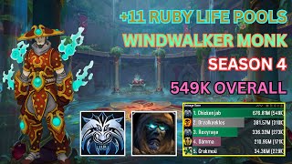 Windwalker Monk Pov 549k Overall  11 Ruby Life Pools  Dragonflight Season 4  1026 [upl. by Evilc]