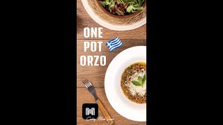 Greek One Pot Orzo 🇬🇷😋👨🏽‍🍳 full recipe on the channel 👇🏽 [upl. by Htinek]