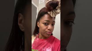 Straightening My Bixie Cut 💇🏾‍♀️ hairstyle naturalhair shorthair blackwoman [upl. by Richy]