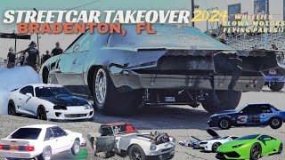 STREET CAR TAKEOVER 2024 BRADENTON DRAG RACING wheelie burnout dragrace car race florida cars [upl. by Anaidirib]