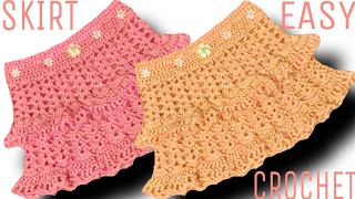 Cómo tejer FALDAS a crochet para niñas fácil y rápido Tutoríal [upl. by Albers]