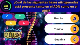 🧬ADN y ARN ¿Cuánto sabes Repasa conmigo Examenquizpreguntas y respuestas 💡Examen UNAM [upl. by Eicrad]