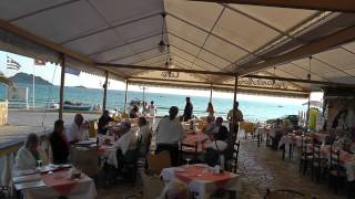 Marina Hotel Restaurant getting ready for a night of Greek Dancing Arillas 2011 [upl. by Tlevesoor]