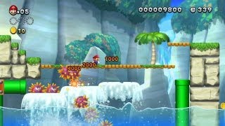 New Super Mario Bros U  A Shell Some Urchins and a 1Up in Urchin Shoals [upl. by Anatlus675]