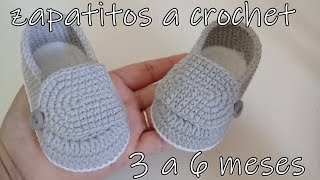 zapatitos tejidos a crochet  bebe  3 a 6 meses tejido facil [upl. by Sitrik424]