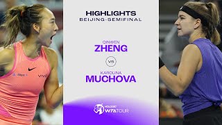 Karolina Muchova vs Zheng Qinwen  2024 Beijing Semifinal  WTA Match Highlights [upl. by Stephi]