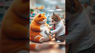 The fat cat did not want to be injected at the hospital ‼️ shorts cat cute kitten catlover [upl. by Ennaerb]