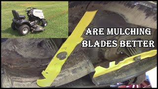 Mulching Blades Vs Regular Mower Blades  MTD Lawn Tractor Experiment [upl. by Cohn]