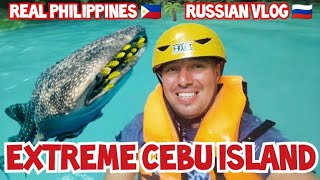 EXTREME ADVENTURES OF RUSSIANS ON CEBU ISLAND PHILIPPINES  SHARKS AND WATERFALLS [upl. by Assilev]