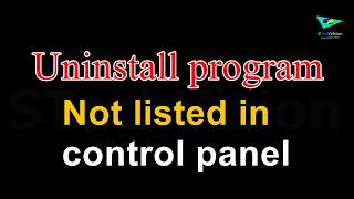 Uninstall program not listed in control panel [upl. by Adila]