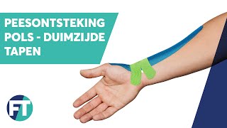 Zelf peesontsteking duim  Ziekte van Quervain tapen » Instructie » FysioTape [upl. by Lairret]