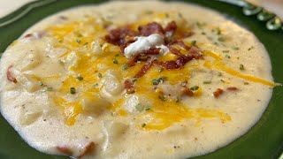 DELICIOUS Creamy Loaded Potato Soup [upl. by Arised157]