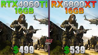 RTX 4060 Ti 16GB vs RX 6800 XT  Tested in 15 games [upl. by Lamson]