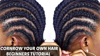 How To Cornrow Your Own Hair For Beginners [upl. by Elwin]