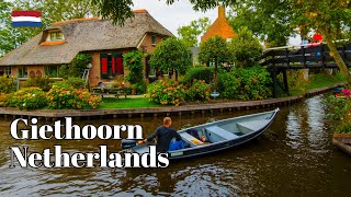 🇳🇱 Giethoorn Netherlands  Beautiful Dutch village  Walking tour Through Nothern Venice [upl. by Hillary]