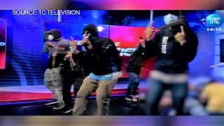 Armed Men Storm Ecuador TV Station During Live Broadcast [upl. by Roanne894]