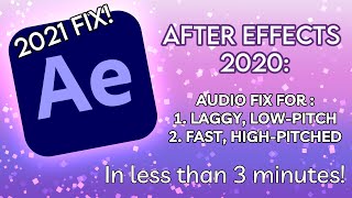 AFTER EFFECTS 2020 AUDIO PROBLEM SOLVED EASILY Laggy Audio amp Fast Audio Fix 2021 FIX [upl. by Peer]