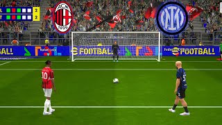 quotInter Milan vs AC Milan Serie A 2425 Thrilling Penalty Duel on EFootballquot efootball [upl. by Jocelin]