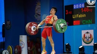 Paris Olympics 2024 Weightlifting Li Fabin defends mens 61kg gold snatching Olympic record [upl. by Kos470]