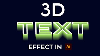 3D text effect illustrator Illustrator Tutorial [upl. by Anahoj]