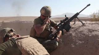 Marine sniper engages enemy with Barrett M107 50 cal rifle [upl. by Anigriv]