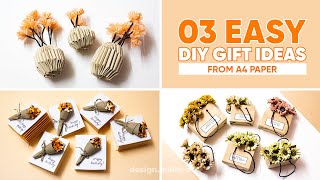 03 Easy DIY Handmade Gifts Ideas from A4 PAPER  AMY DIY CRAFT [upl. by Amri]