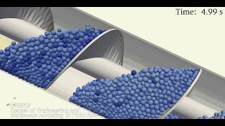 DEM simulation of the inclined screw conveyor using PhasisFlow [upl. by Blackmore]