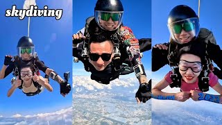 Flying into the wind my heartbeat quickens 🪂🌊adventure skydiving sky free [upl. by Aruat]