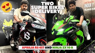 2 SUPER BIKES Ki DELIVERY Ek SATH Le Li 😍 APRILIA RS 457 amp NINJA ZX10R 🔥 rcfam02 Alphauk [upl. by Legnaleugim]