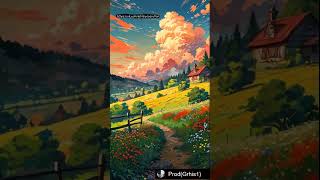 Studio ghibli style a picturesque rural landscape at sunset sunset music anime [upl. by Pamella]