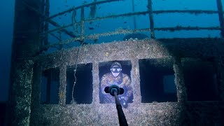 Wreck diving  Croatia  Krk  Peltastis  Freediving  32m [upl. by Enela]