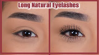 How To Apply Mascara  Long Natural Eyelashes [upl. by Hnah]