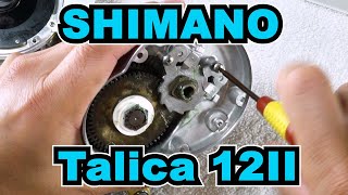 Shimano Talica 12ii Reel Service Tutorial How To Take Down and Grease Gears Extended 2 speed reels [upl. by Ereynihc]