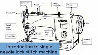 Introduction to single needle lock stitch machine । garments machine [upl. by Nehepts]