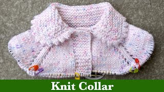 How to Knit a Collar for Baby Cardigan  Knit Baby Collar [upl. by Rudelson]