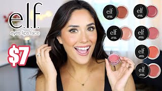 NEW ELF COSMETICS LUMINOUS PUTTY BLUSH  Review and swatches of all the shades [upl. by Atter]