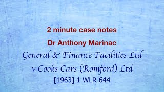 General amp Finance v Cooks Cars Romford Detinue and Conversion [upl. by Mehitable]