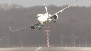 UNBELIEVABLE CROSSWIND LANDINGS during a STORM with 20 ABORTED LANDINGS  GO AROUND [upl. by Nossah]