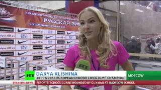 Darya Klishina Дарья Клишина 2014 2v Russian Winter Feb 2nd HD  interview [upl. by Yaresed121]