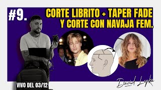 Cómo hacer un CORTE LIBRITO  TAPER FADE y CORTE DESMECHADO CON NAVAJA FEMENINO 9 [upl. by Niraj]