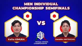 19th World Kendo Championships Men Individual SemiFinals [upl. by Atteniuq]