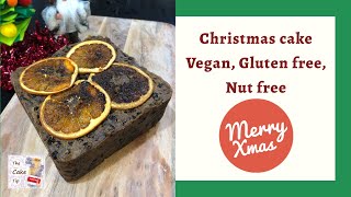 Super easy Yummy VEGAN Gluten free Nut free Christmas Cake [upl. by Swetlana731]