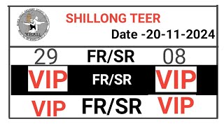 Shillong teer counter VIP number FRSR Live Result  20112024  VIP 1 guti booking Live [upl. by Ekal558]