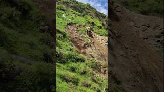 A landslide of rocks falling in a hill village dolakhashorts rock village [upl. by Noevad]