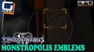 KINGDOM HEARTS 3  All Lucky Emblems in Monstropolis [upl. by Braunstein963]